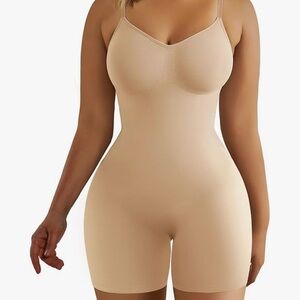 SHAPERX Tummy Control Bodysuit Mid Thigh Butt Lifter Body Shaper Shorts Medium